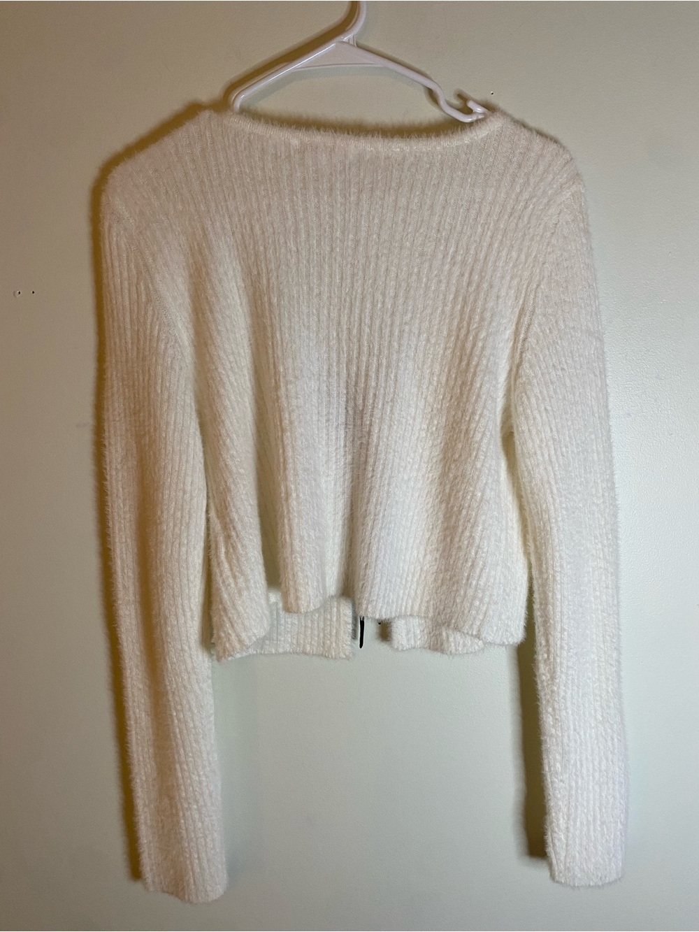 Gianni Bini Cream Knit Tie-Front Cardigan with Black Ribbon - Picture 6 of 14